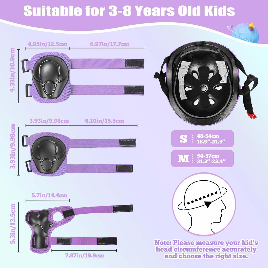 Kids Bike Helmet Set Adjustable Helmet for Ages 3-15 Kids Toddler Boys Girls Youth, Multi-Sport Bicycle Skateboarding Scooter Rollerblade Balance Bike Helmets