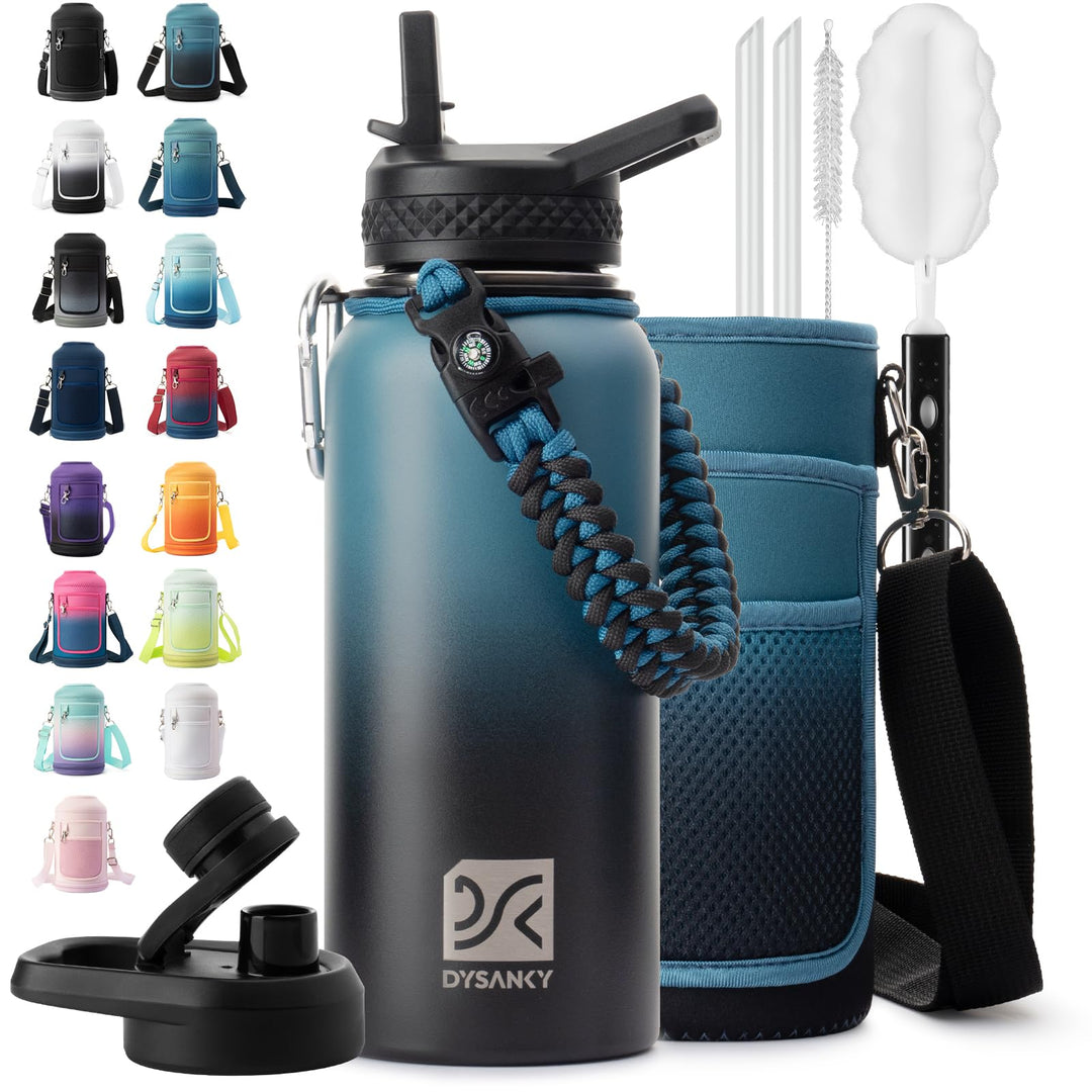 DYSANKY 2L Insulated Water Bottle 64 oz - Multiple Insulation Vacuum Sealed - Portable Sports Half Gallon Metal Water Jug for Outdoor Adventure, Gym, and Daily Use - Leak Proof &amp; Non-BPA 2 Liter