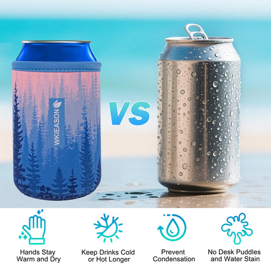 WKieason 16-18oz Neoprene Water Bottle Sleeves Insulators Beverage Berer Bottle Can Sleeves Covers Beer Bottle Coolers Holder Non-slip Neoprene Drink Coolier Sleeves 3PC Pack (Black/Blue/Yellow)