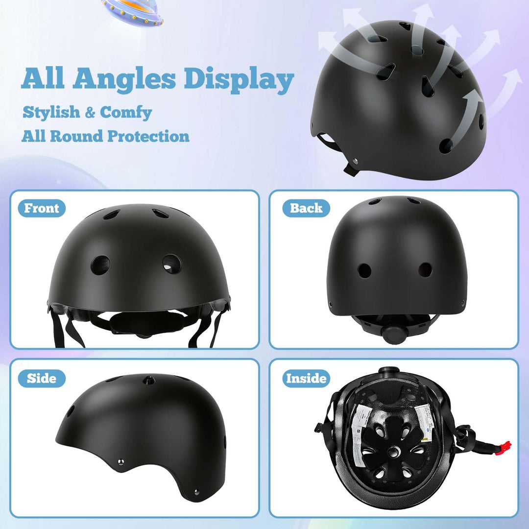 Kids Bike Helmet Set Adjustable Helmet for Ages 3-15 Kids Toddler Boys Girls Youth, Multi-Sport Bicycle Skateboarding Scooter Rollerblade Balance Bike Helmets
