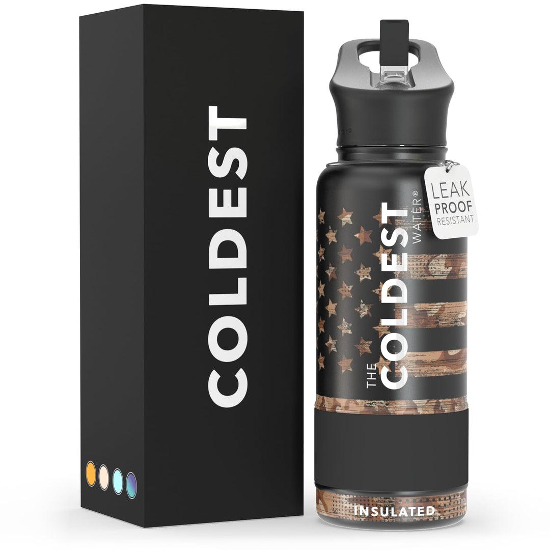 The Coldest Water COLDEST Sports Water Bottle -40 oz (Straw Lid), Leak Proof, Vacuum Insulated Stainless Steel, Hot Cold, Double Walled, Thermo Mug, Metal Canteen (40 oz, Astro Purple)