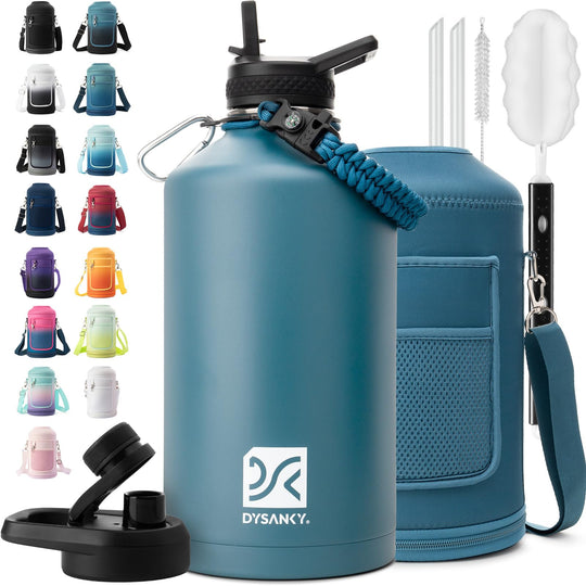 DYSANKY 2L Insulated Water Bottle 64 oz - Multiple Insulation Vacuum Sealed - Portable Sports Half Gallon Metal Water Jug for Outdoor Adventure, Gym, and Daily Use - Leak Proof &amp; Non-BPA 2 Liter