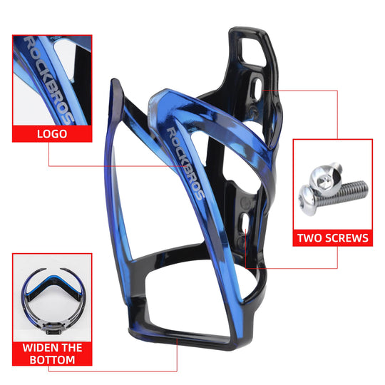 ROCKBROS Bike Water Bottle Holder Ultra-Light Bicycle Bottle Cages with Screws Tool, Universal Bike Cup Holder for Road MTB Mountain Bikes Cycling Accessories（2 Pack）