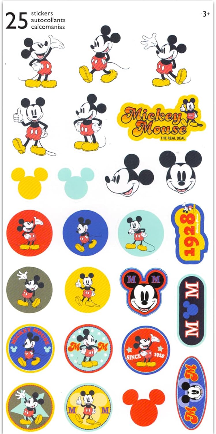 Mickey and Minnie Water Bottle for Kids, Girls, Boys - 3 Pc Disney School Supplies Bundle with Mickey Drinking Bottle Plus Tattoos and More | Disney Drinking Cups for Kids
