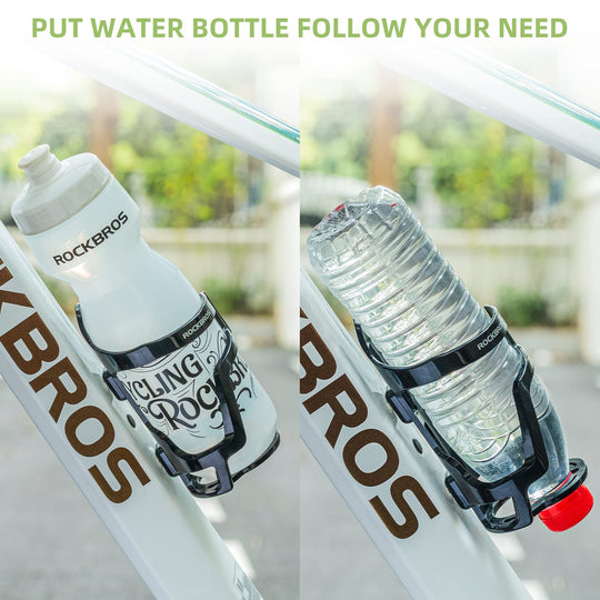 ROCKBROS Bike Water Bottle Holder Lightweight Bottle Cage Slide Entry Bicycle Cup Holder Adjustable Drink Holder Rack for MTB Road Bike
