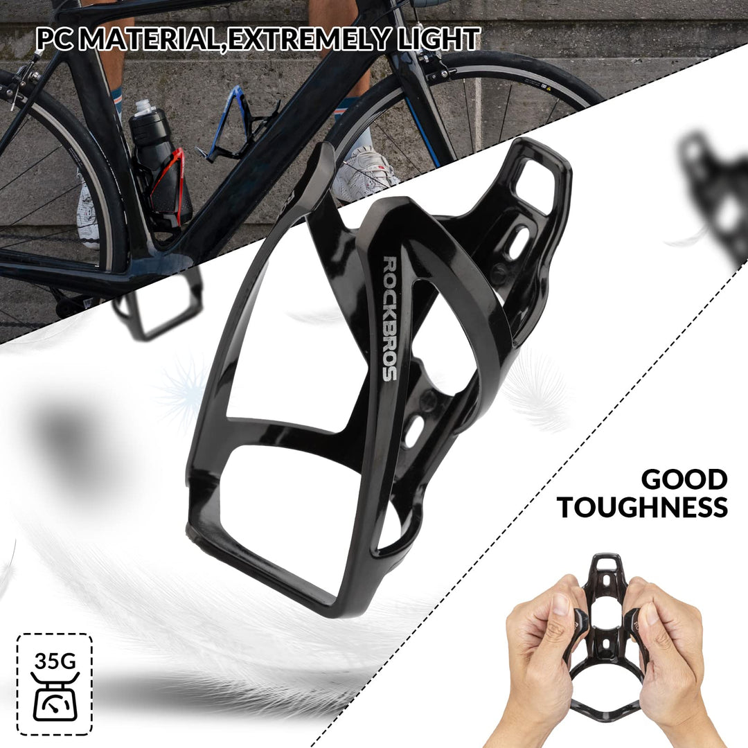 ROCKBROS Bike Water Bottle Holder Ultra-Light Bicycle Bottle Cages with Screws Tool, Universal Bike Cup Holder for Road MTB Mountain Bikes Cycling Accessories（2 Pack）