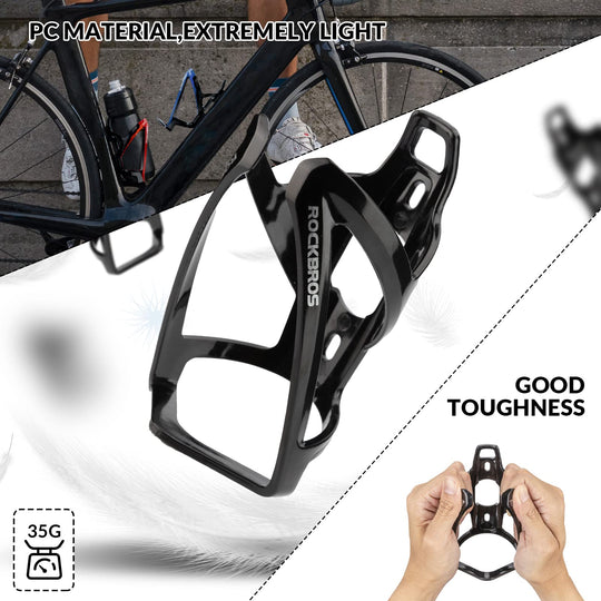 ROCKBROS Bike Water Bottle Holder Ultra-Light Bicycle Bottle Cages with Screws Tool, Universal Bike Cup Holder for Road MTB Mountain Bikes Cycling Accessories（2 Pack）