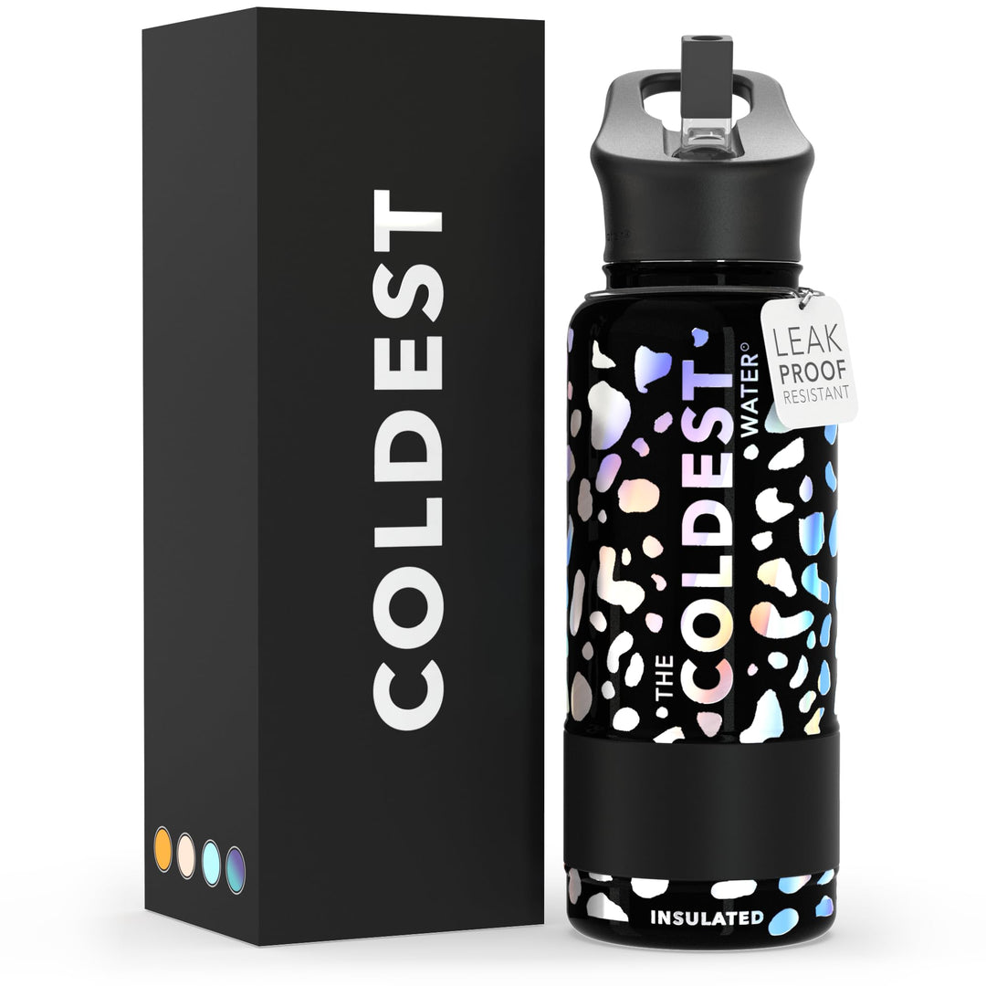 The Coldest Water COLDEST Sports Water Bottle -40 oz (Straw Lid), Leak Proof, Vacuum Insulated Stainless Steel, Hot Cold, Double Walled, Thermo Mug, Metal Canteen (40 oz, Astro Purple)