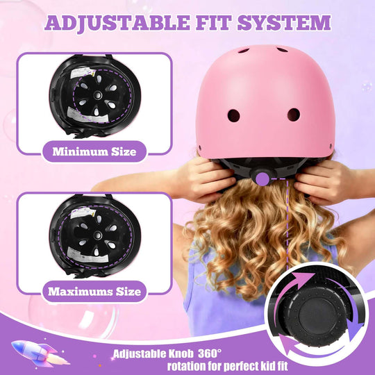 Kids Bike Helmet Set Adjustable Helmet for Ages 3-15 Kids Toddler Boys Girls Youth, Multi-Sport Bicycle Skateboarding Scooter Rollerblade Balance Bike Helmets