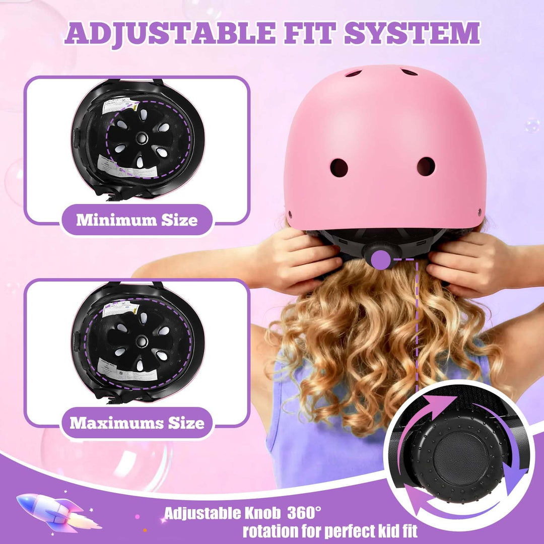Kids Bike Helmet Set Adjustable Helmet for Ages 3-15 Kids Toddler Boys Girls Youth, Multi-Sport Bicycle Skateboarding Scooter Rollerblade Balance Bike Helmets