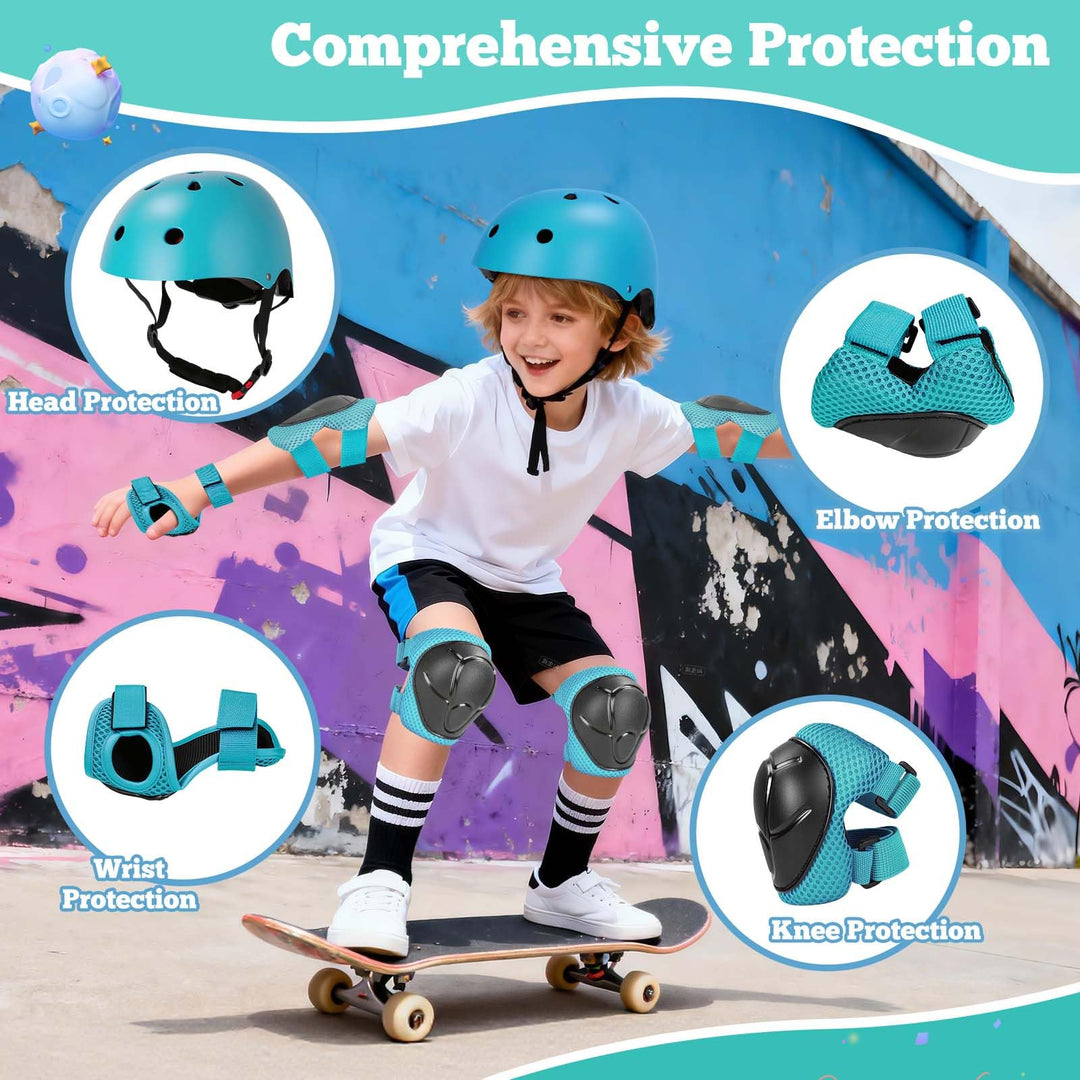 Kids Bike Helmet Set Adjustable Helmet for Ages 3-15 Kids Toddler Boys Girls Youth, Multi-Sport Bicycle Skateboarding Scooter Rollerblade Balance Bike Helmets