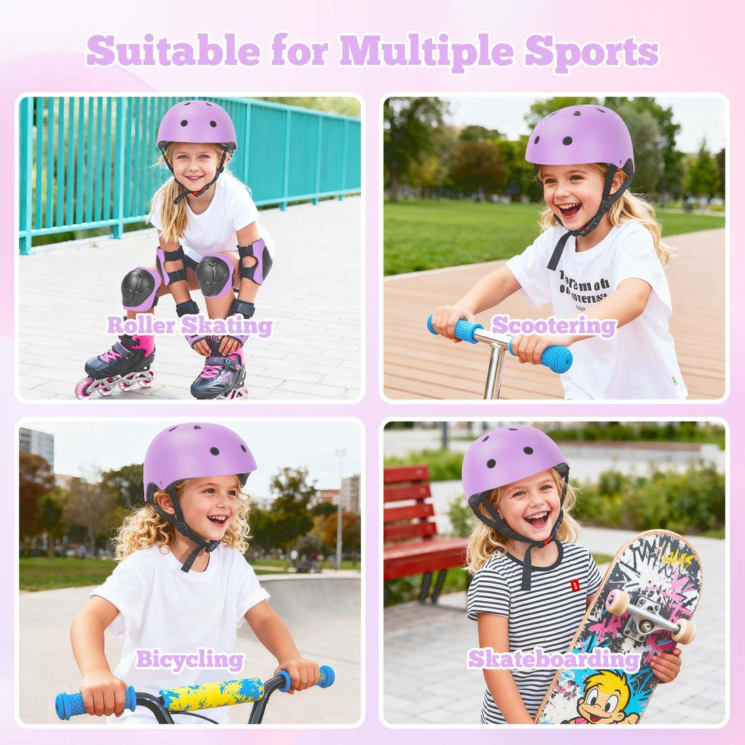 Kids Bike Helmet Set Adjustable Helmet for Ages 3-15 Kids Toddler Boys Girls Youth, Multi-Sport Bicycle Skateboarding Scooter Rollerblade Balance Bike Helmets
