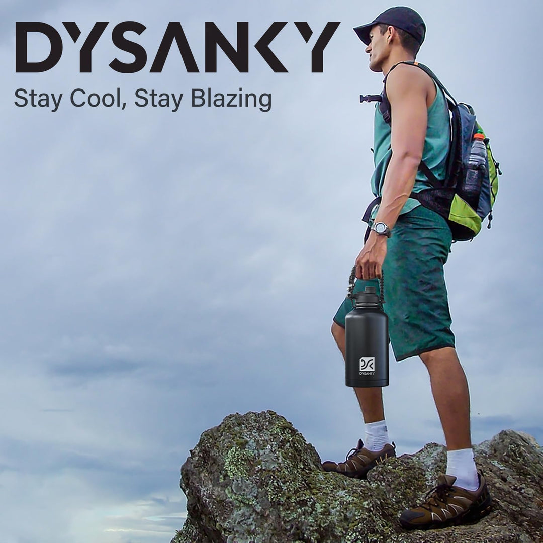 DYSANKY 2L Insulated Water Bottle 64 oz - Multiple Insulation Vacuum Sealed - Portable Sports Half Gallon Metal Water Jug for Outdoor Adventure, Gym, and Daily Use - Leak Proof &amp; Non-BPA 2 Liter