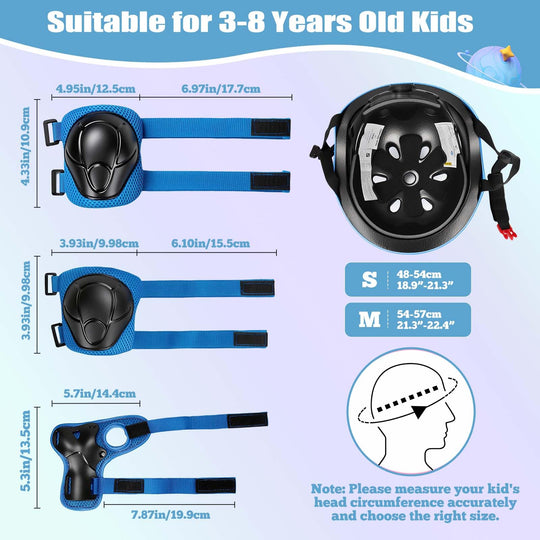 Kids Bike Helmet Set Adjustable Helmet for Ages 3-15 Kids Toddler Boys Girls Youth, Multi-Sport Bicycle Skateboarding Scooter Rollerblade Balance Bike Helmets