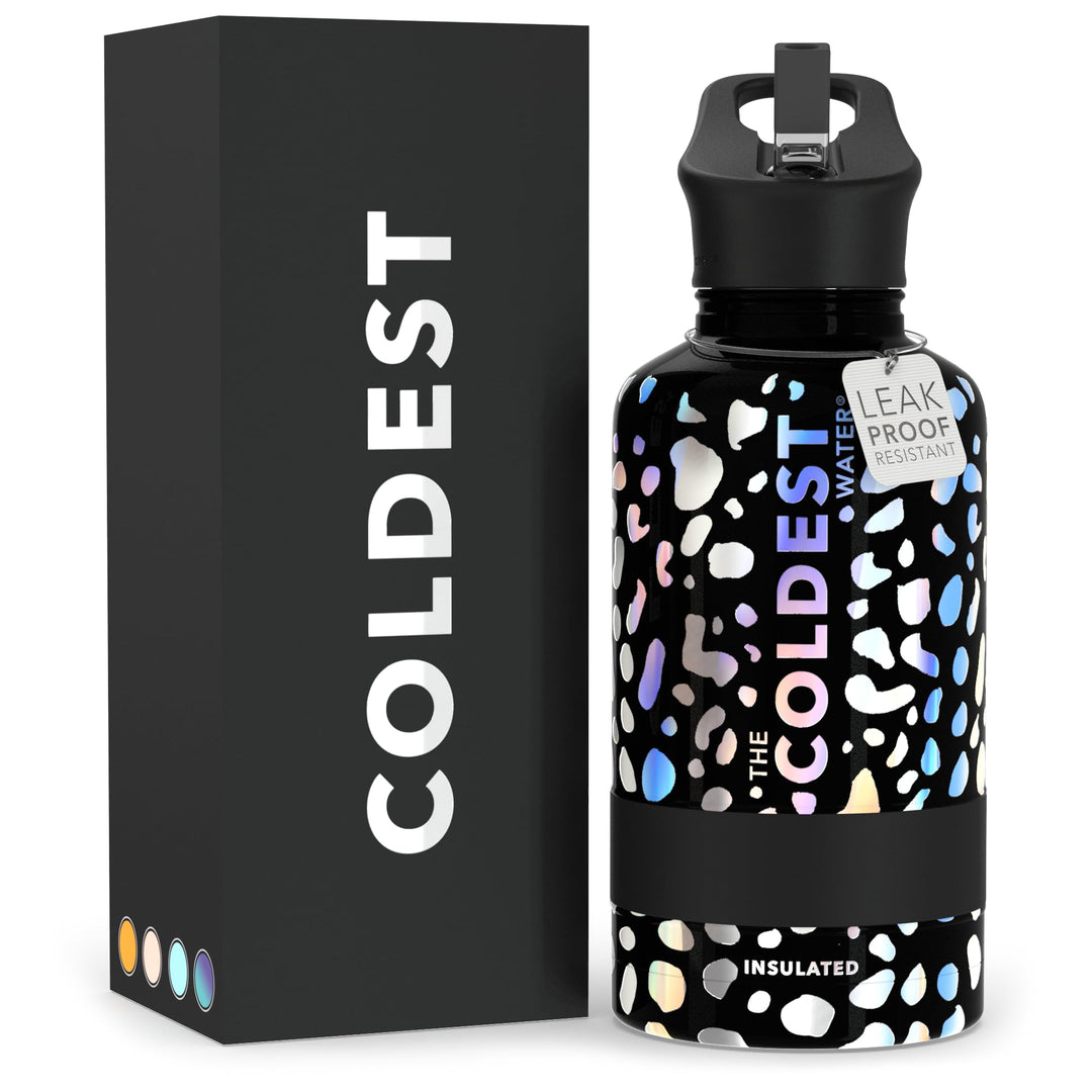 The Coldest Water COLDEST Sports Water Bottle -40 oz (Straw Lid), Leak Proof, Vacuum Insulated Stainless Steel, Hot Cold, Double Walled, Thermo Mug, Metal Canteen (40 oz, Astro Purple)