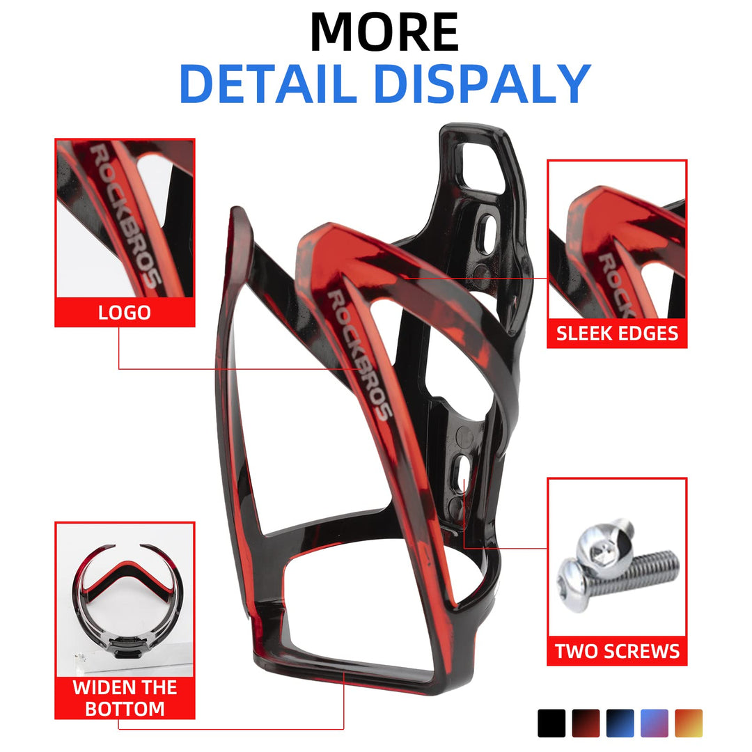 ROCKBROS Bike Water Bottle Holder Ultra-Light Bicycle Bottle Cages with Screws Tool, Universal Bike Cup Holder for Road MTB Mountain Bikes Cycling Accessories（2 Pack）