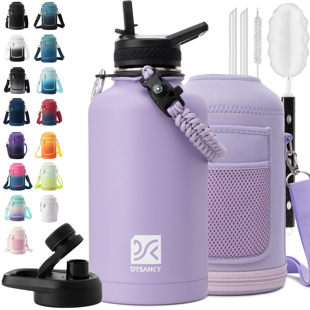 DYSANKY 2L Insulated Water Bottle 64 oz - Multiple Insulation Vacuum Sealed - Portable Sports Half Gallon Metal Water Jug for Outdoor Adventure, Gym, and Daily Use - Leak Proof &amp; Non-BPA 2 Liter
