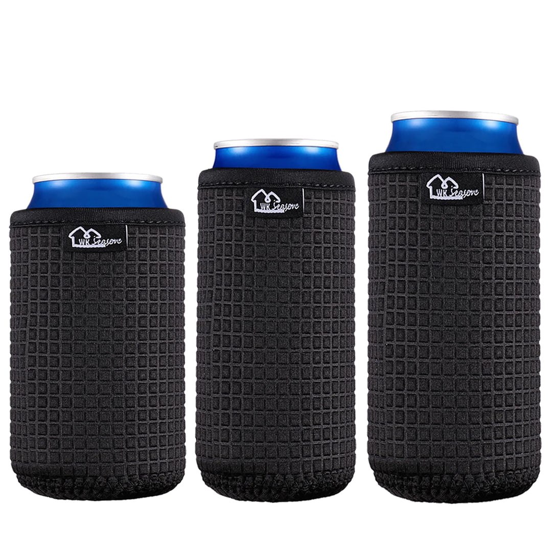 WKieason 16-18oz Neoprene Water Bottle Sleeves Insulators Beverage Berer Bottle Can Sleeves Covers Beer Bottle Coolers Holder Non-slip Neoprene Drink Coolier Sleeves 3PC Pack (Black/Blue/Yellow)