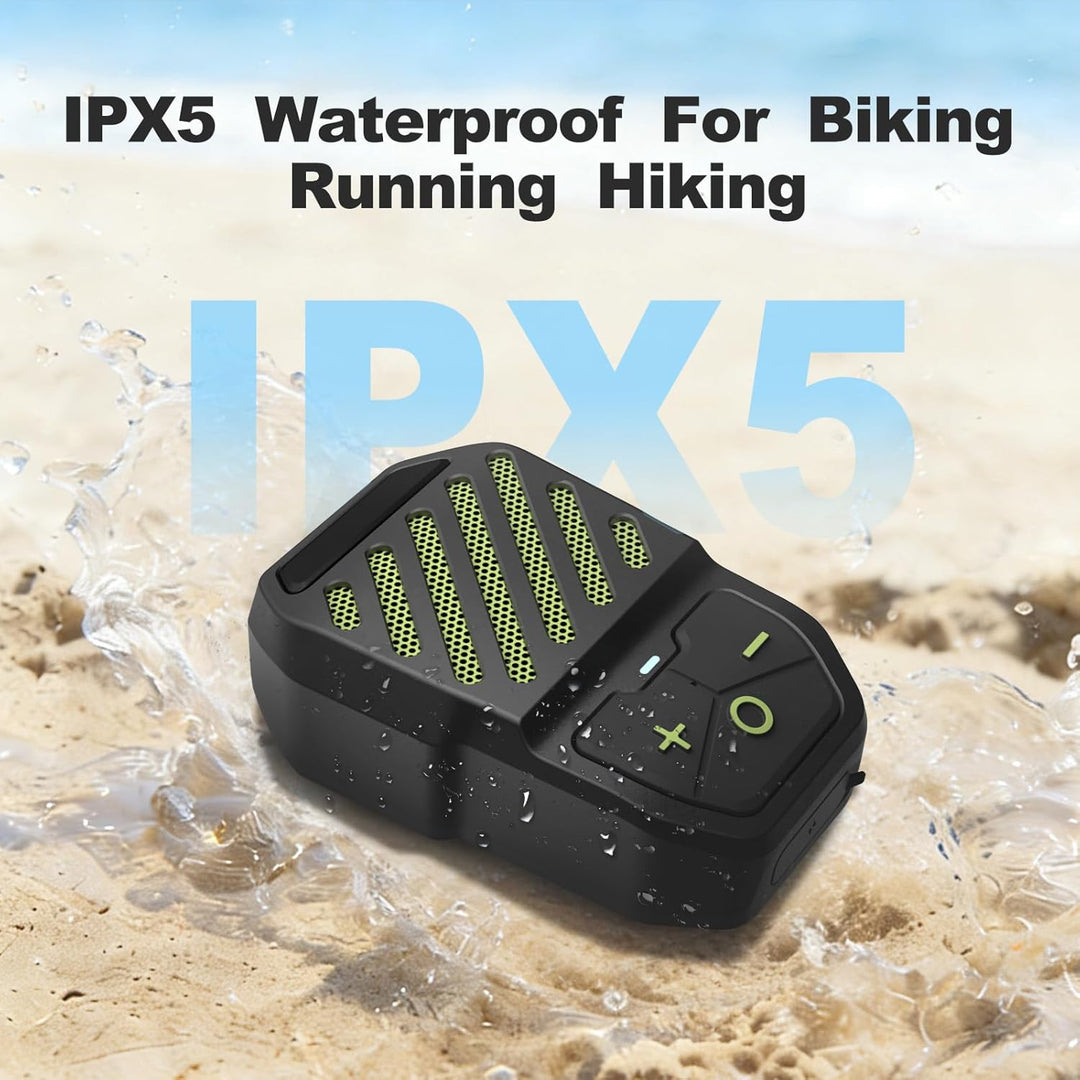 Clip-On Wireless Wearable Speaker, IPX5 Waterproof Portable Mini Speaker, USB-C Rechargeable Hands Free On-the-Go Audio for Hiking, Running, Shower, Travel and Daily Outdoor Use (Green)