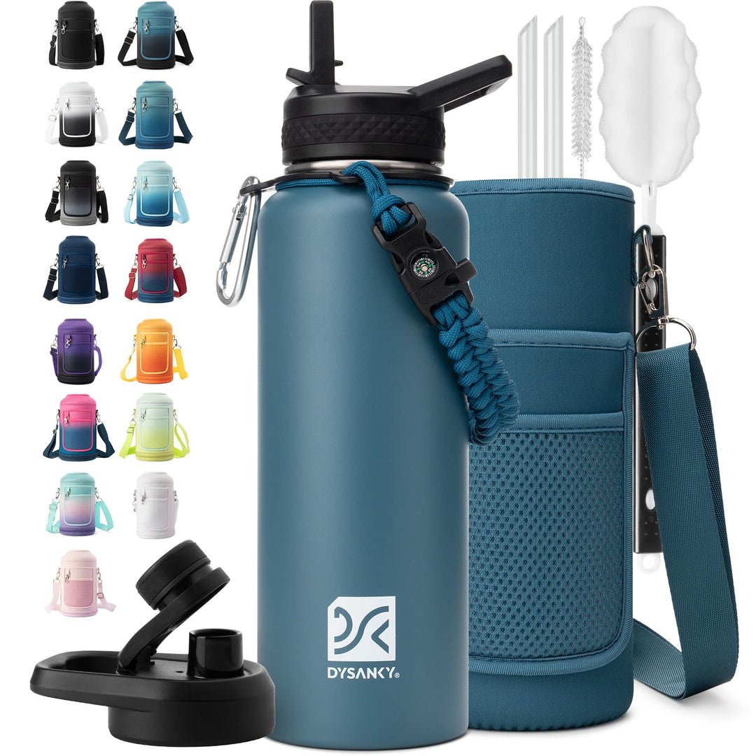 DYSANKY 2L Insulated Water Bottle 64 oz - Multiple Insulation Vacuum Sealed - Portable Sports Half Gallon Metal Water Jug for Outdoor Adventure, Gym, and Daily Use - Leak Proof &amp; Non-BPA 2 Liter