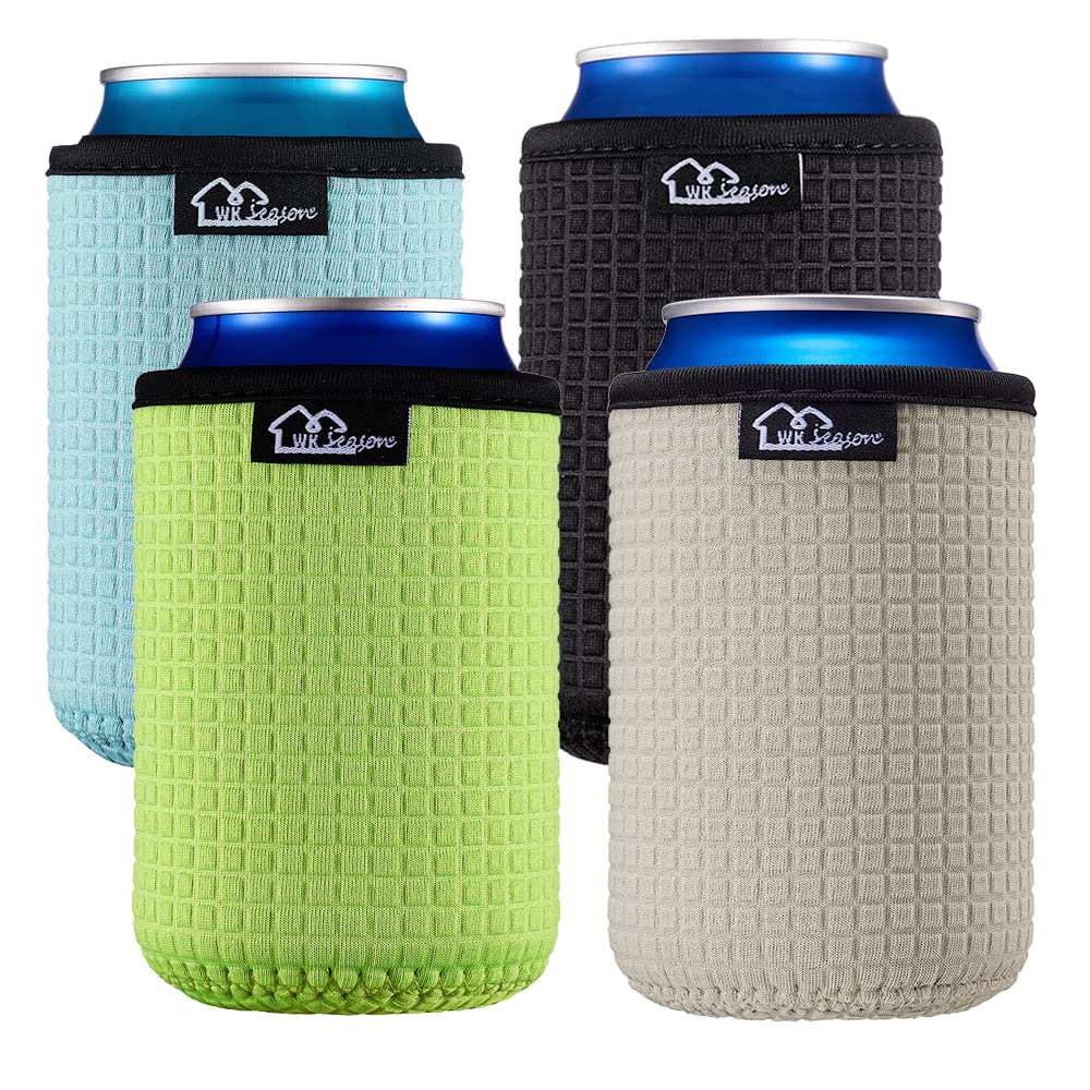 WKieason 16-18oz Neoprene Water Bottle Sleeves Insulators Beverage Berer Bottle Can Sleeves Covers Beer Bottle Coolers Holder Non-slip Neoprene Drink Coolier Sleeves 3PC Pack (Black/Blue/Yellow)