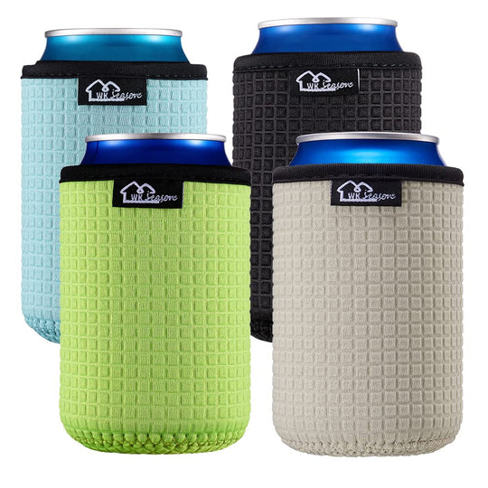 WKieason 16-18oz Neoprene Water Bottle Sleeves Insulators Beverage Berer Bottle Can Sleeves Covers Beer Bottle Coolers Holder Non-slip Neoprene Drink Coolier Sleeves 3PC Pack (Black/Blue/Yellow)