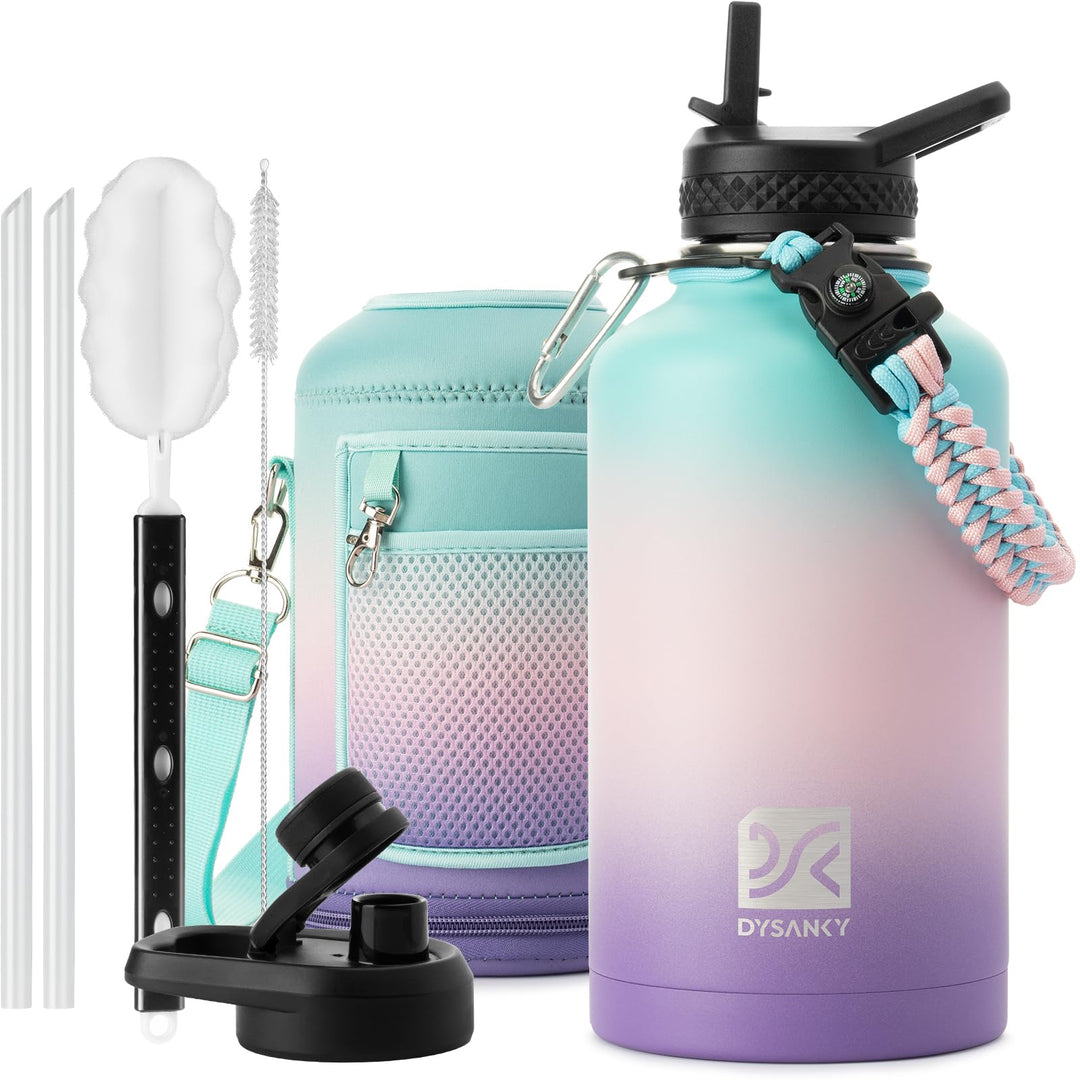 DYSANKY 2L Insulated Water Bottle 64 oz - Multiple Insulation Vacuum Sealed - Portable Sports Half Gallon Metal Water Jug for Outdoor Adventure, Gym, and Daily Use - Leak Proof &amp; Non-BPA 2 Liter