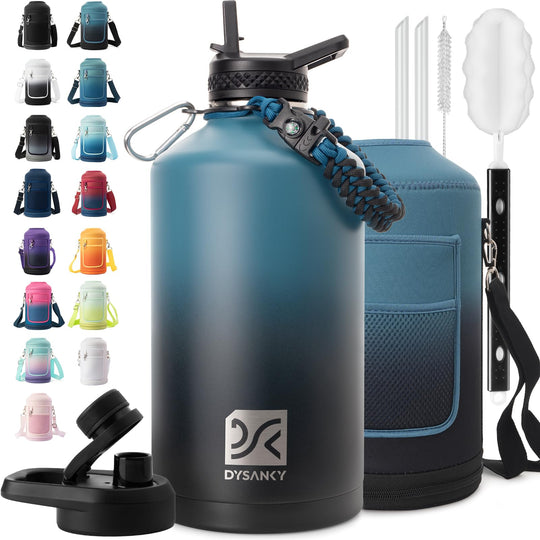 DYSANKY 2L Insulated Water Bottle 64 oz - Multiple Insulation Vacuum Sealed - Portable Sports Half Gallon Metal Water Jug for Outdoor Adventure, Gym, and Daily Use - Leak Proof &amp; Non-BPA 2 Liter