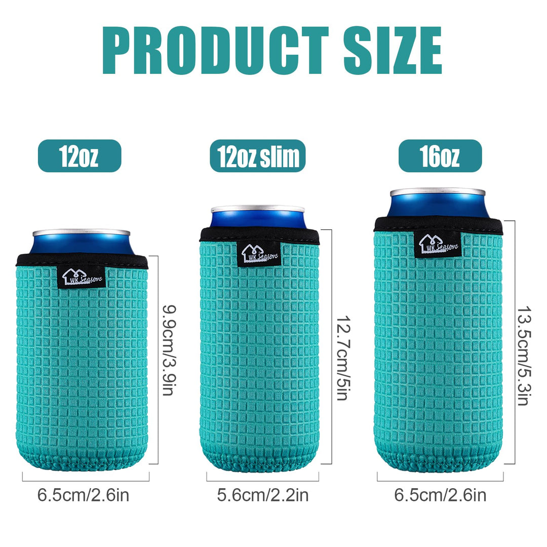 WKieason 16-18oz Neoprene Water Bottle Sleeves Insulators Beverage Berer Bottle Can Sleeves Covers Beer Bottle Coolers Holder Non-slip Neoprene Drink Coolier Sleeves 3PC Pack (Black/Blue/Yellow)