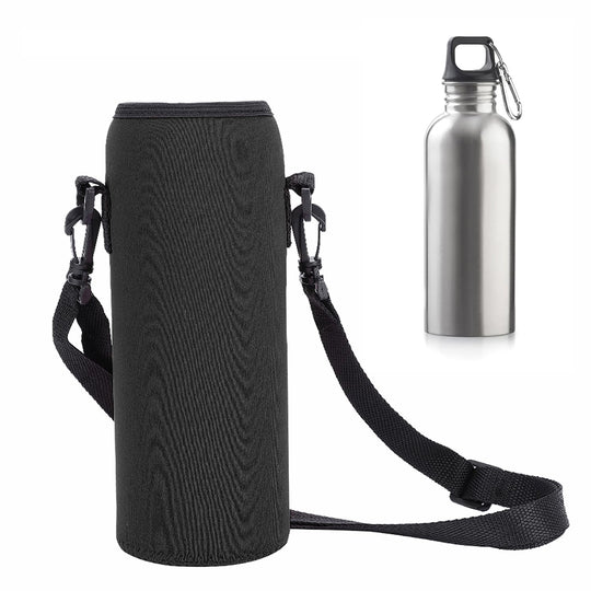 Neoprene Water Bottle Carrier Bag, 1000ML/34OZ Blue Insulated Beverage Bottle Can Sleeves Covers Coolers Holder with Strap
