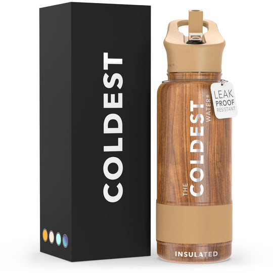 The Coldest Water COLDEST Sports Water Bottle -40 oz (Straw Lid), Leak Proof, Vacuum Insulated Stainless Steel, Hot Cold, Double Walled, Thermo Mug, Metal Canteen (40 oz, Astro Purple)