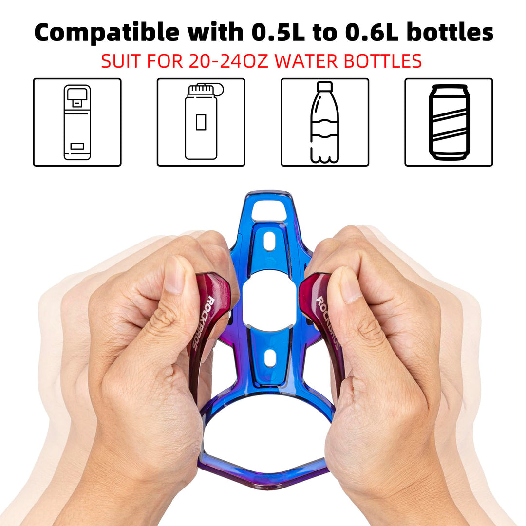 ROCKBROS Bike Water Bottle Holder Ultra-Light Bicycle Bottle Cages with Screws Tool, Universal Bike Cup Holder for Road MTB Mountain Bikes Cycling Accessories（2 Pack）