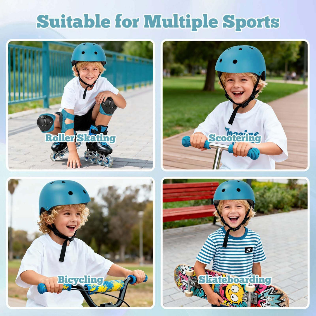 Kids Bike Helmet Set Adjustable Helmet for Ages 3-15 Kids Toddler Boys Girls Youth, Multi-Sport Bicycle Skateboarding Scooter Rollerblade Balance Bike Helmets