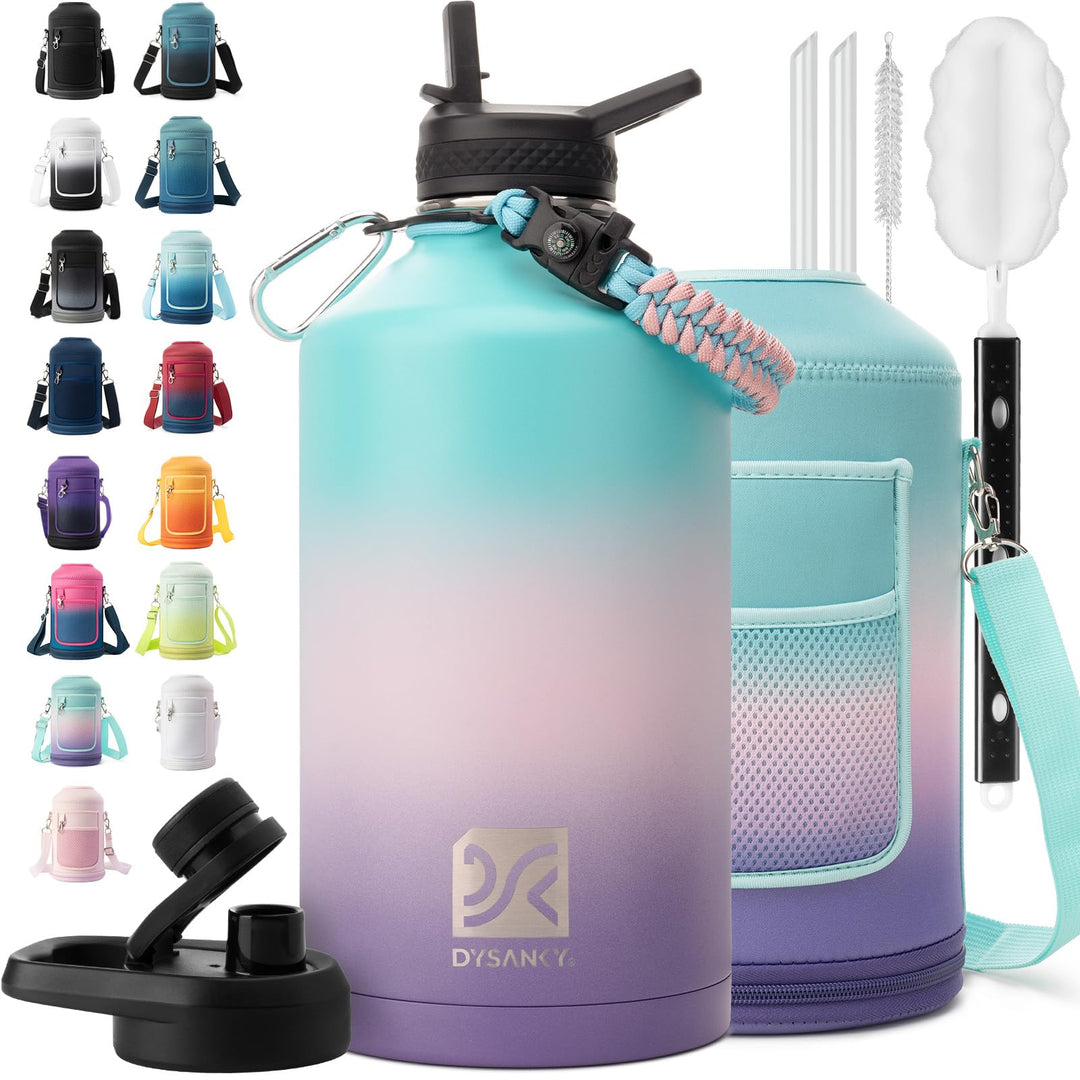 DYSANKY 2L Insulated Water Bottle 64 oz - Multiple Insulation Vacuum Sealed - Portable Sports Half Gallon Metal Water Jug for Outdoor Adventure, Gym, and Daily Use - Leak Proof &amp; Non-BPA 2 Liter