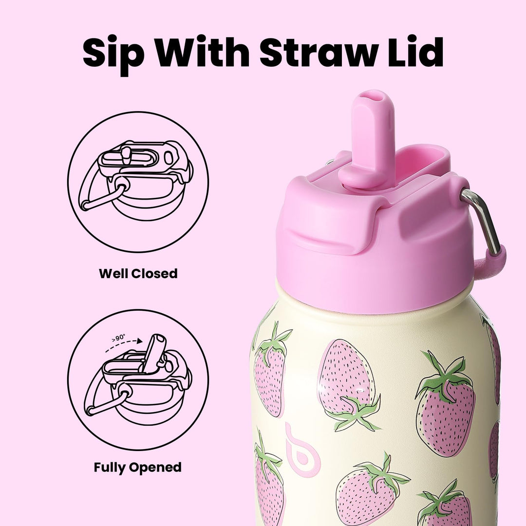 BOTTLE BOTTLE Insulated Water Bottle 950ml(32oz) Stainless Steel Sports Water Bottles with Straw Dual-use Lid Drink Flask Design for Gym with Pill Box (denim beats)