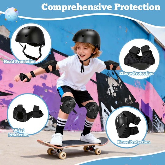 Kids Bike Helmet Set Adjustable Helmet for Ages 3-15 Kids Toddler Boys Girls Youth, Multi-Sport Bicycle Skateboarding Scooter Rollerblade Balance Bike Helmets