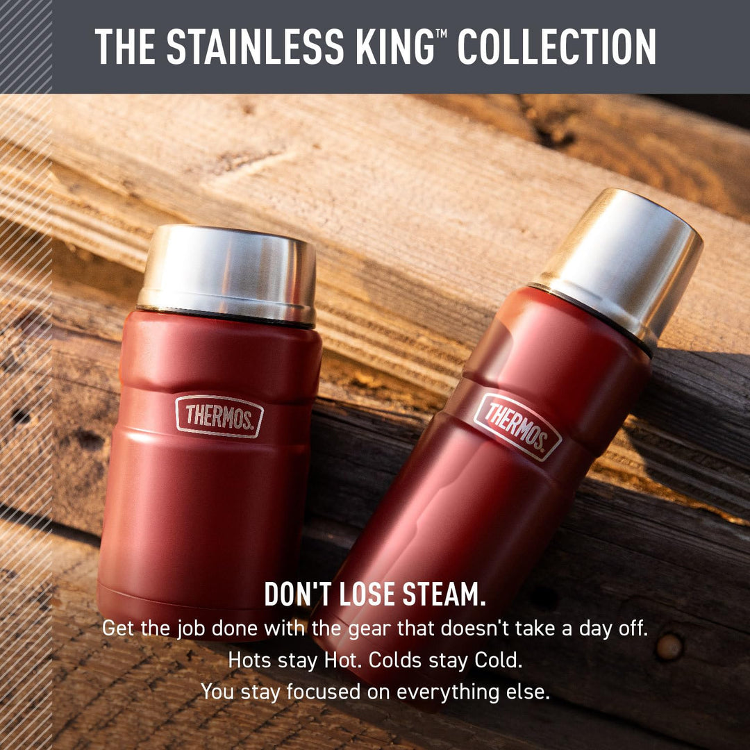 Thermos Stainless King 16 Ounce Compact Bottle, Stainless Steel, Gray