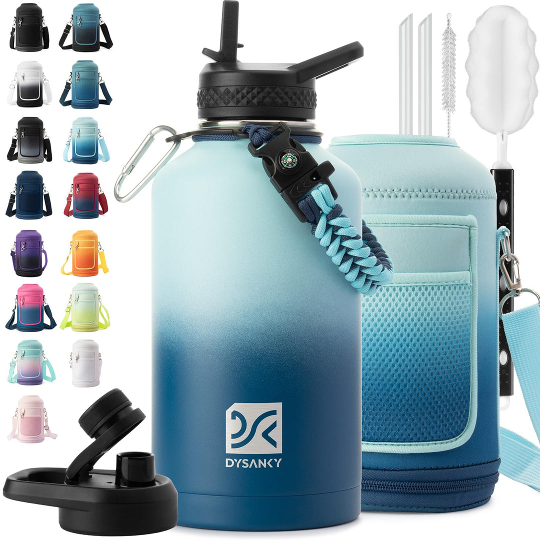 DYSANKY 2L Insulated Water Bottle 64 oz - Multiple Insulation Vacuum Sealed - Portable Sports Half Gallon Metal Water Jug for Outdoor Adventure, Gym, and Daily Use - Leak Proof &amp; Non-BPA 2 Liter