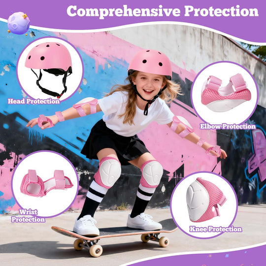 Kids Bike Helmet Set Adjustable Helmet for Ages 3-15 Kids Toddler Boys Girls Youth, Multi-Sport Bicycle Skateboarding Scooter Rollerblade Balance Bike Helmets