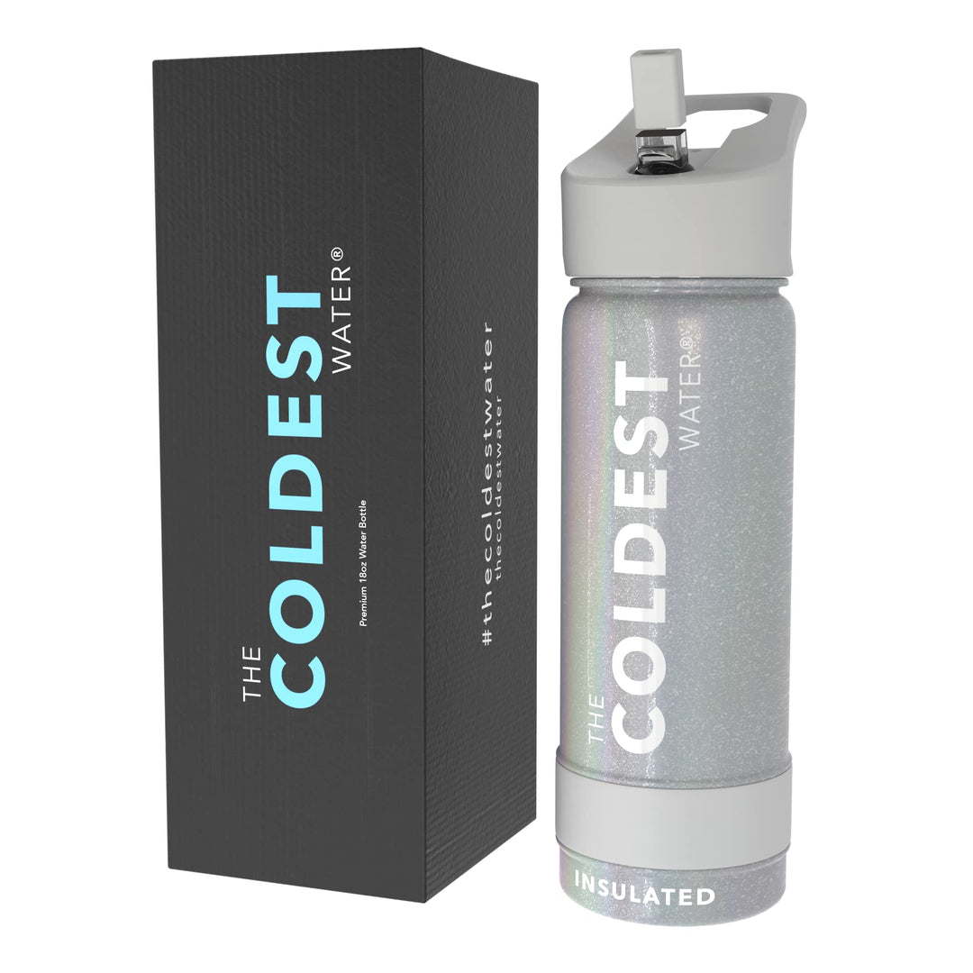 The Coldest Water COLDEST Sports Water Bottle -40 oz (Straw Lid), Leak Proof, Vacuum Insulated Stainless Steel, Hot Cold, Double Walled, Thermo Mug, Metal Canteen (40 oz, Astro Purple)