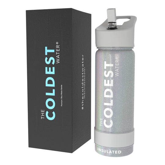 The Coldest Water COLDEST Sports Water Bottle -40 oz (Straw Lid), Leak Proof, Vacuum Insulated Stainless Steel, Hot Cold, Double Walled, Thermo Mug, Metal Canteen (40 oz, Astro Purple)