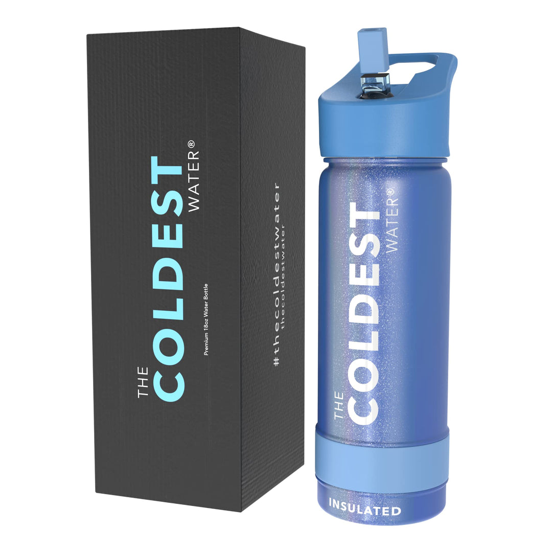 The Coldest Water COLDEST Sports Water Bottle -40 oz (Straw Lid), Leak Proof, Vacuum Insulated Stainless Steel, Hot Cold, Double Walled, Thermo Mug, Metal Canteen (40 oz, Astro Purple)