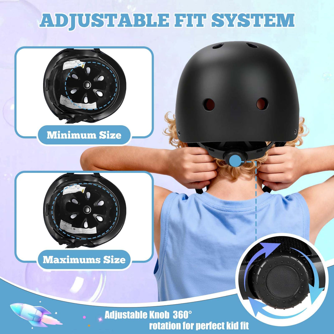 Kids Bike Helmet Set Adjustable Helmet for Ages 3-15 Kids Toddler Boys Girls Youth, Multi-Sport Bicycle Skateboarding Scooter Rollerblade Balance Bike Helmets