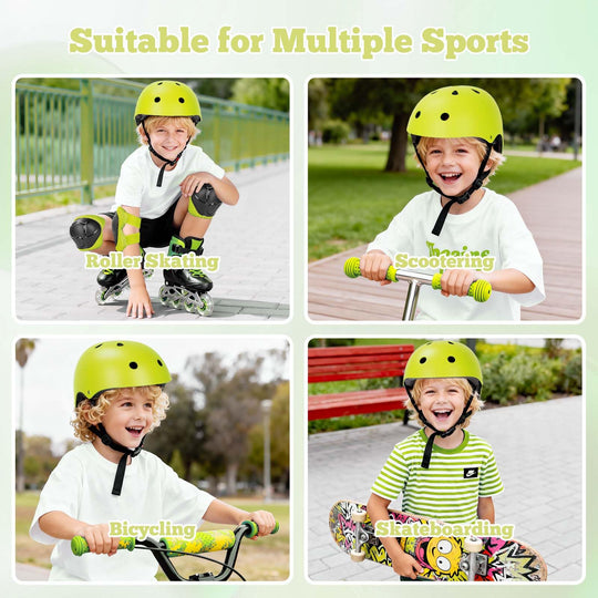 Kids Bike Helmet Set Adjustable Helmet for Ages 3-15 Kids Toddler Boys Girls Youth, Multi-Sport Bicycle Skateboarding Scooter Rollerblade Balance Bike Helmets