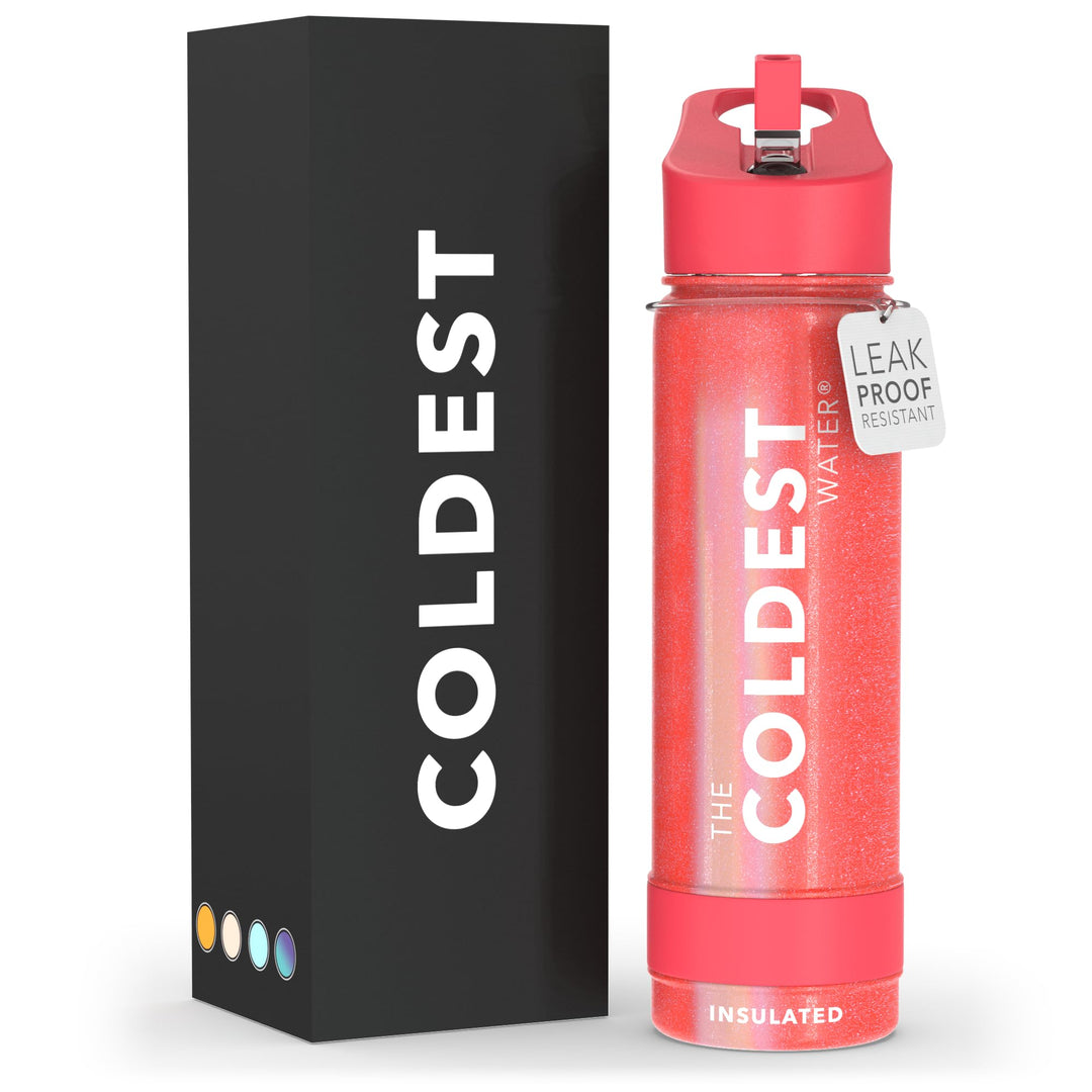 The Coldest Water COLDEST Sports Water Bottle -40 oz (Straw Lid), Leak Proof, Vacuum Insulated Stainless Steel, Hot Cold, Double Walled, Thermo Mug, Metal Canteen (40 oz, Astro Purple)
