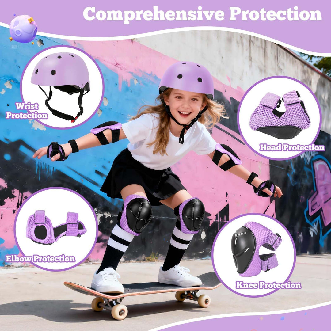 Kids Bike Helmet Set Adjustable Helmet for Ages 3-15 Kids Toddler Boys Girls Youth, Multi-Sport Bicycle Skateboarding Scooter Rollerblade Balance Bike Helmets