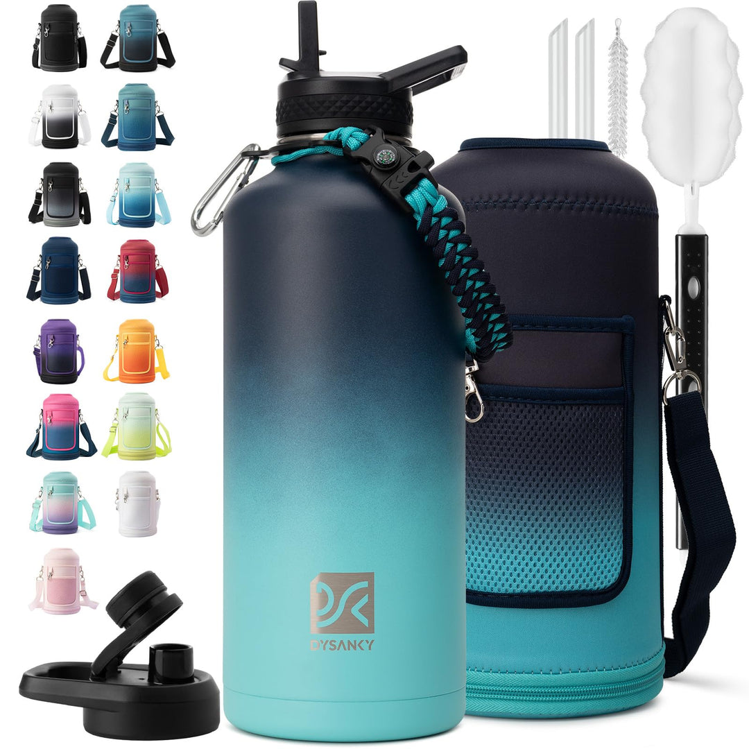DYSANKY 2L Insulated Water Bottle 64 oz - Multiple Insulation Vacuum Sealed - Portable Sports Half Gallon Metal Water Jug for Outdoor Adventure, Gym, and Daily Use - Leak Proof &amp; Non-BPA 2 Liter