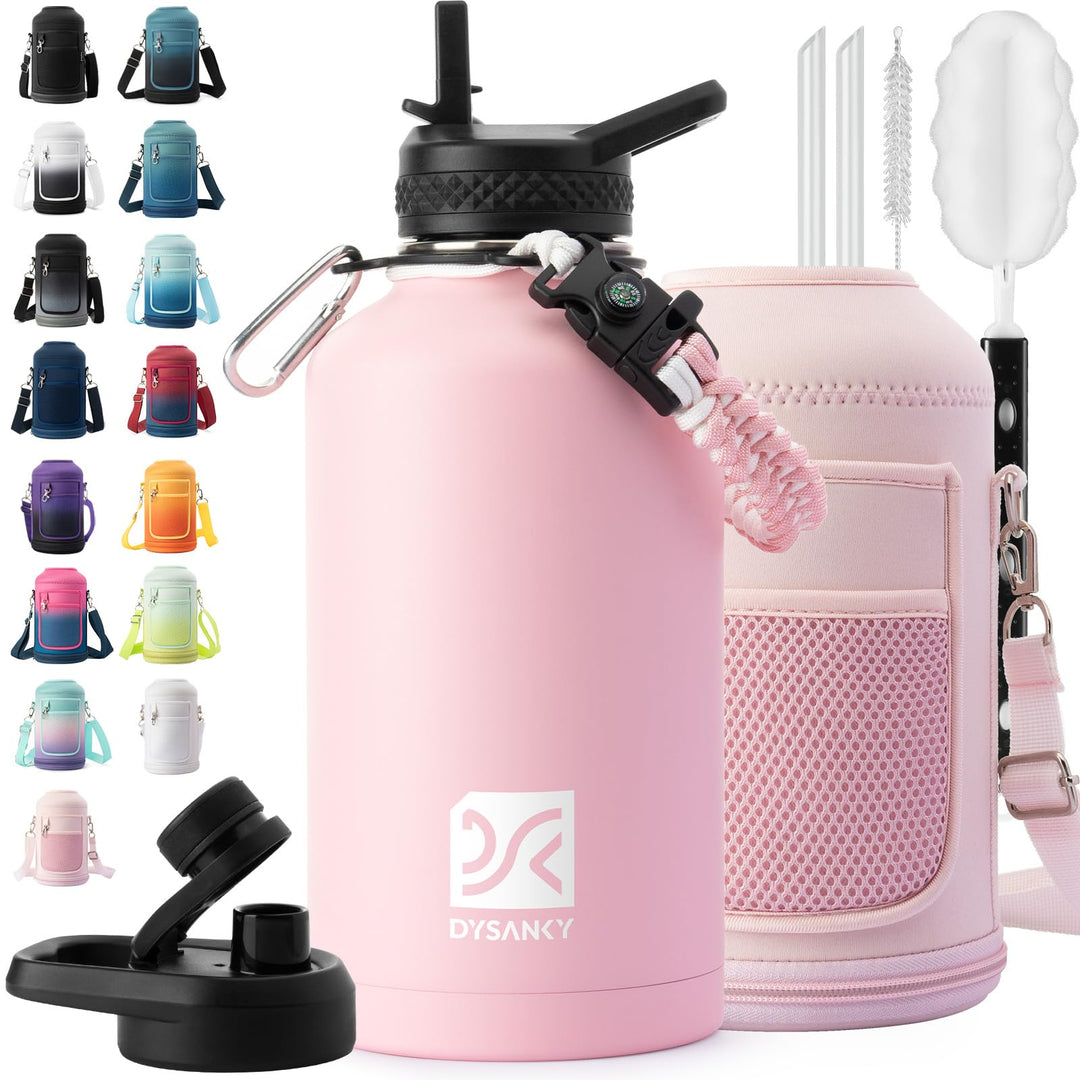 DYSANKY 2L Insulated Water Bottle 64 oz - Multiple Insulation Vacuum Sealed - Portable Sports Half Gallon Metal Water Jug for Outdoor Adventure, Gym, and Daily Use - Leak Proof &amp; Non-BPA 2 Liter