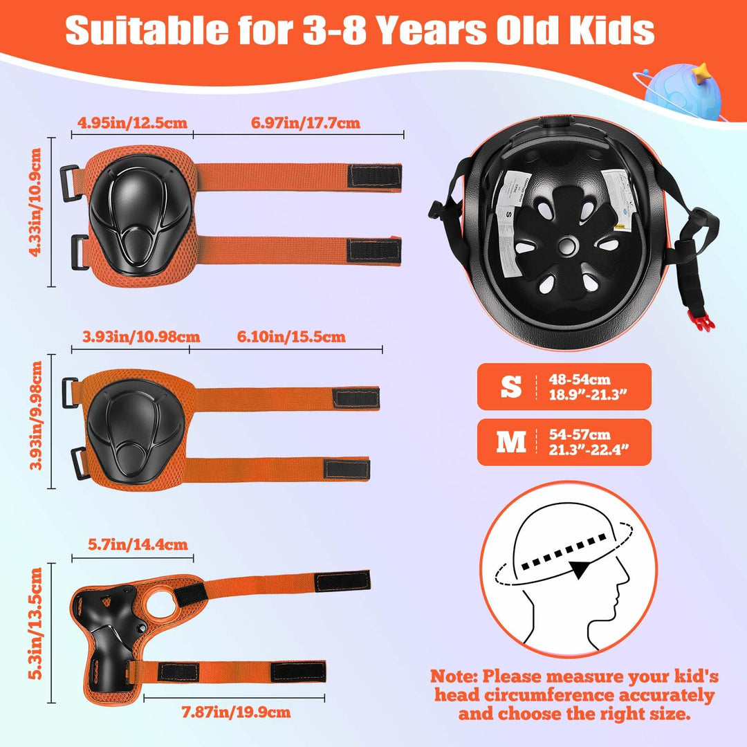 Kids Bike Helmet Set Adjustable Helmet for Ages 3-15 Kids Toddler Boys Girls Youth, Multi-Sport Bicycle Skateboarding Scooter Rollerblade Balance Bike Helmets