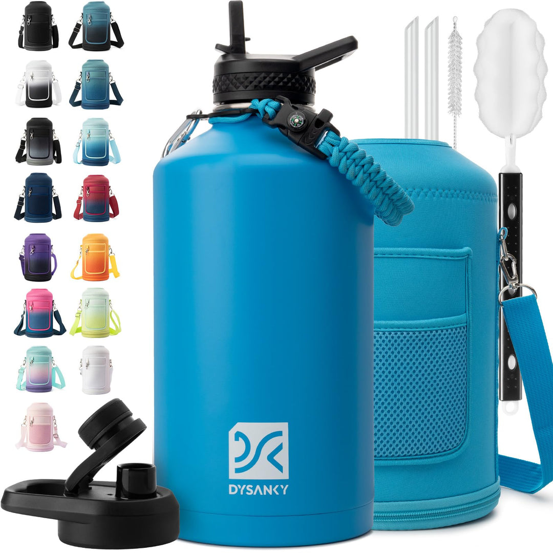 DYSANKY 2L Insulated Water Bottle 64 oz - Multiple Insulation Vacuum Sealed - Portable Sports Half Gallon Metal Water Jug for Outdoor Adventure, Gym, and Daily Use - Leak Proof &amp; Non-BPA 2 Liter